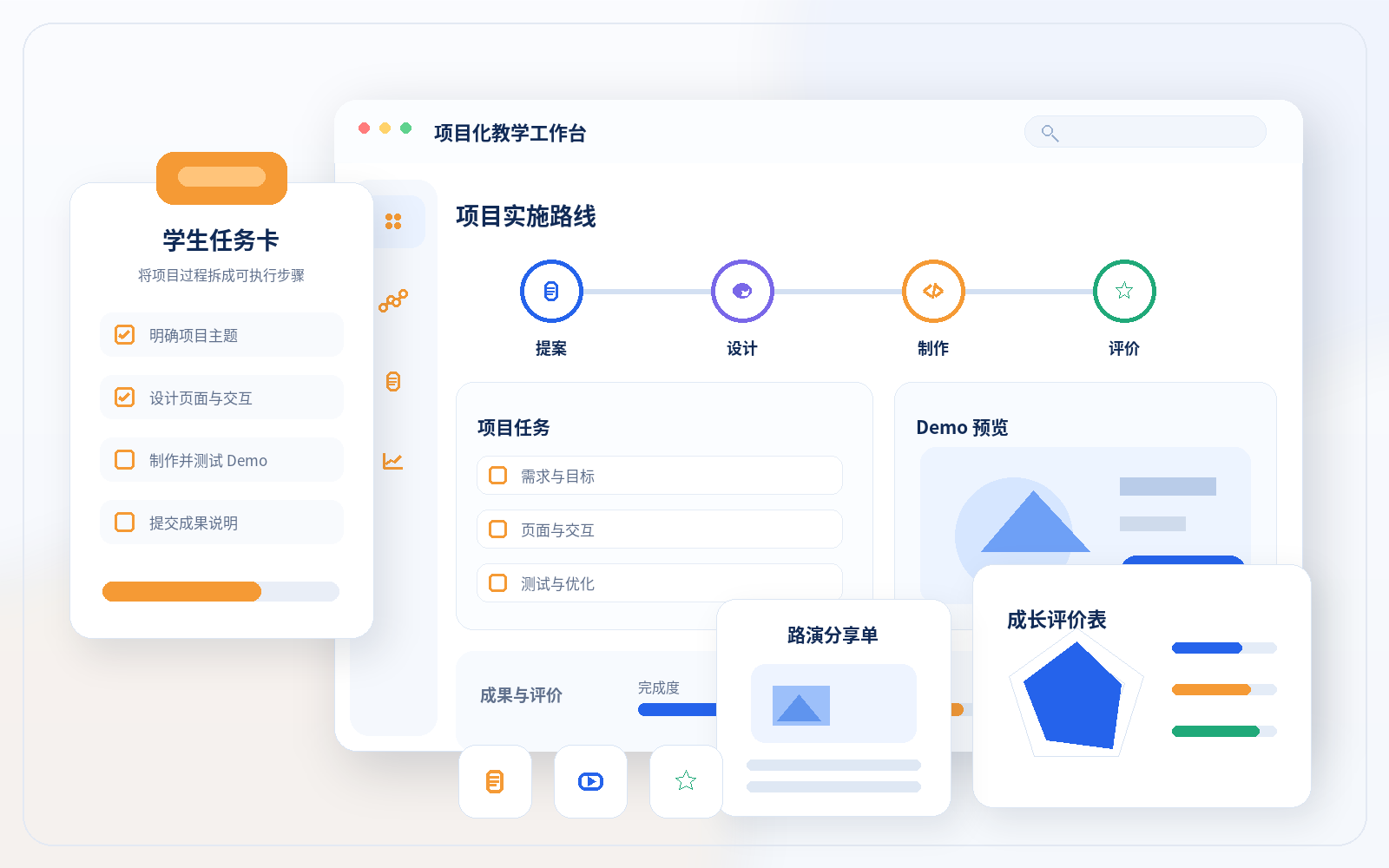 用于项目提案、设计、制作与迭代的课堂任务卡和教学工具